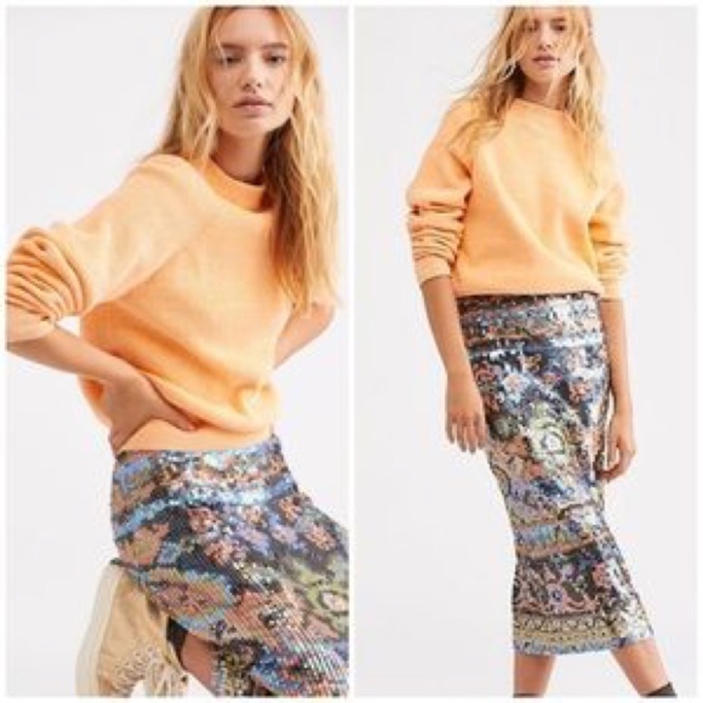 FREE PEOPLE Orange Zest Pullover Size S